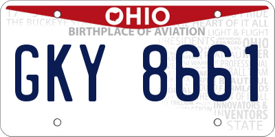 OH license plate GKY8661