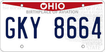OH license plate GKY8664