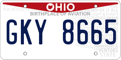 OH license plate GKY8665