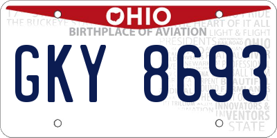 OH license plate GKY8693