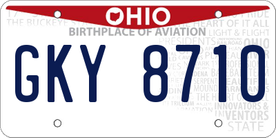OH license plate GKY8710
