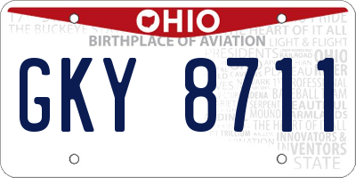 OH license plate GKY8711