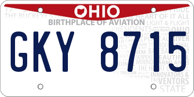 OH license plate GKY8715