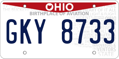OH license plate GKY8733