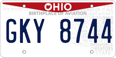 OH license plate GKY8744