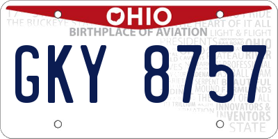 OH license plate GKY8757