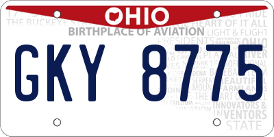 OH license plate GKY8775