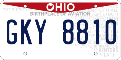 OH license plate GKY8810