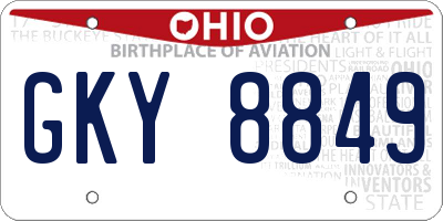 OH license plate GKY8849