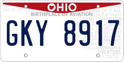 OH license plate GKY8917