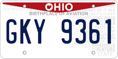 OH license plate GKY9361