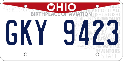 OH license plate GKY9423