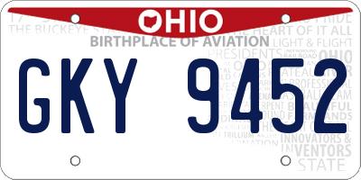 OH license plate GKY9452