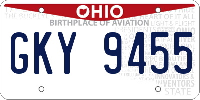 OH license plate GKY9455
