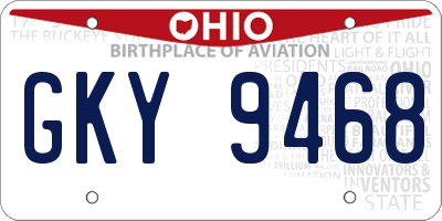OH license plate GKY9468