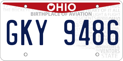 OH license plate GKY9486