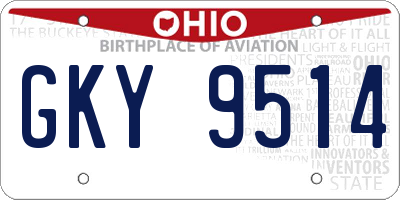 OH license plate GKY9514