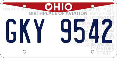 OH license plate GKY9542
