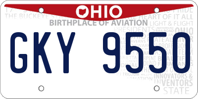 OH license plate GKY9550