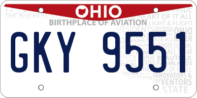 OH license plate GKY9551