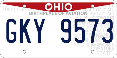OH license plate GKY9573