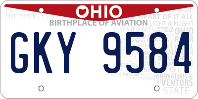 OH license plate GKY9584