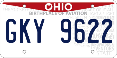 OH license plate GKY9622