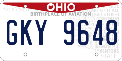 OH license plate GKY9648