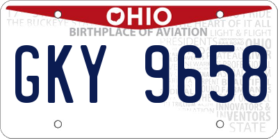OH license plate GKY9658