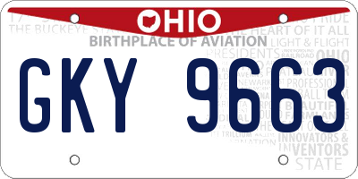 OH license plate GKY9663