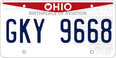 OH license plate GKY9668