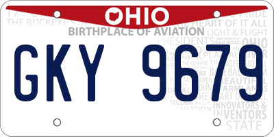 OH license plate GKY9679