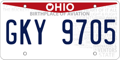 OH license plate GKY9705