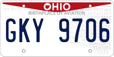 OH license plate GKY9706