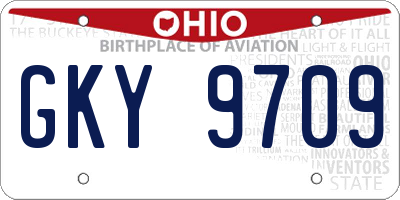 OH license plate GKY9709