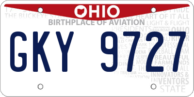 OH license plate GKY9727