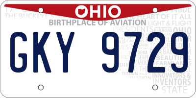 OH license plate GKY9729