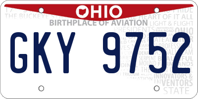 OH license plate GKY9752