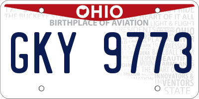 OH license plate GKY9773