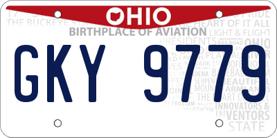 OH license plate GKY9779