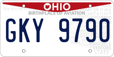 OH license plate GKY9790