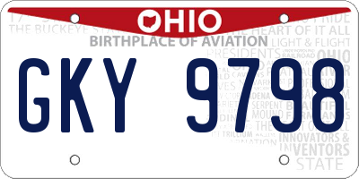 OH license plate GKY9798
