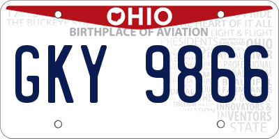 OH license plate GKY9866