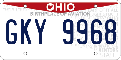OH license plate GKY9968