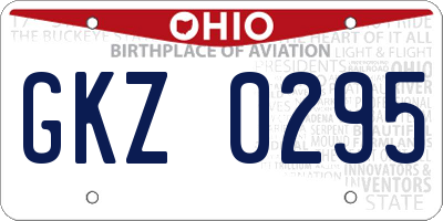 OH license plate GKZ0295