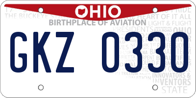 OH license plate GKZ0330