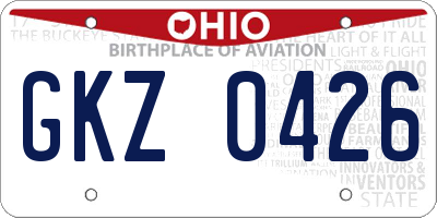 OH license plate GKZ0426