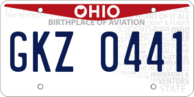 OH license plate GKZ0441