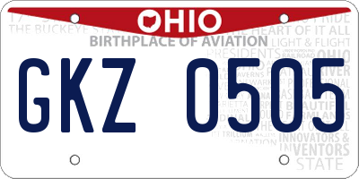 OH license plate GKZ0505