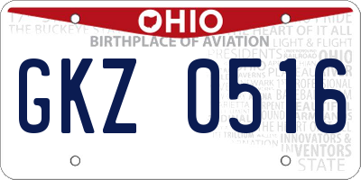 OH license plate GKZ0516